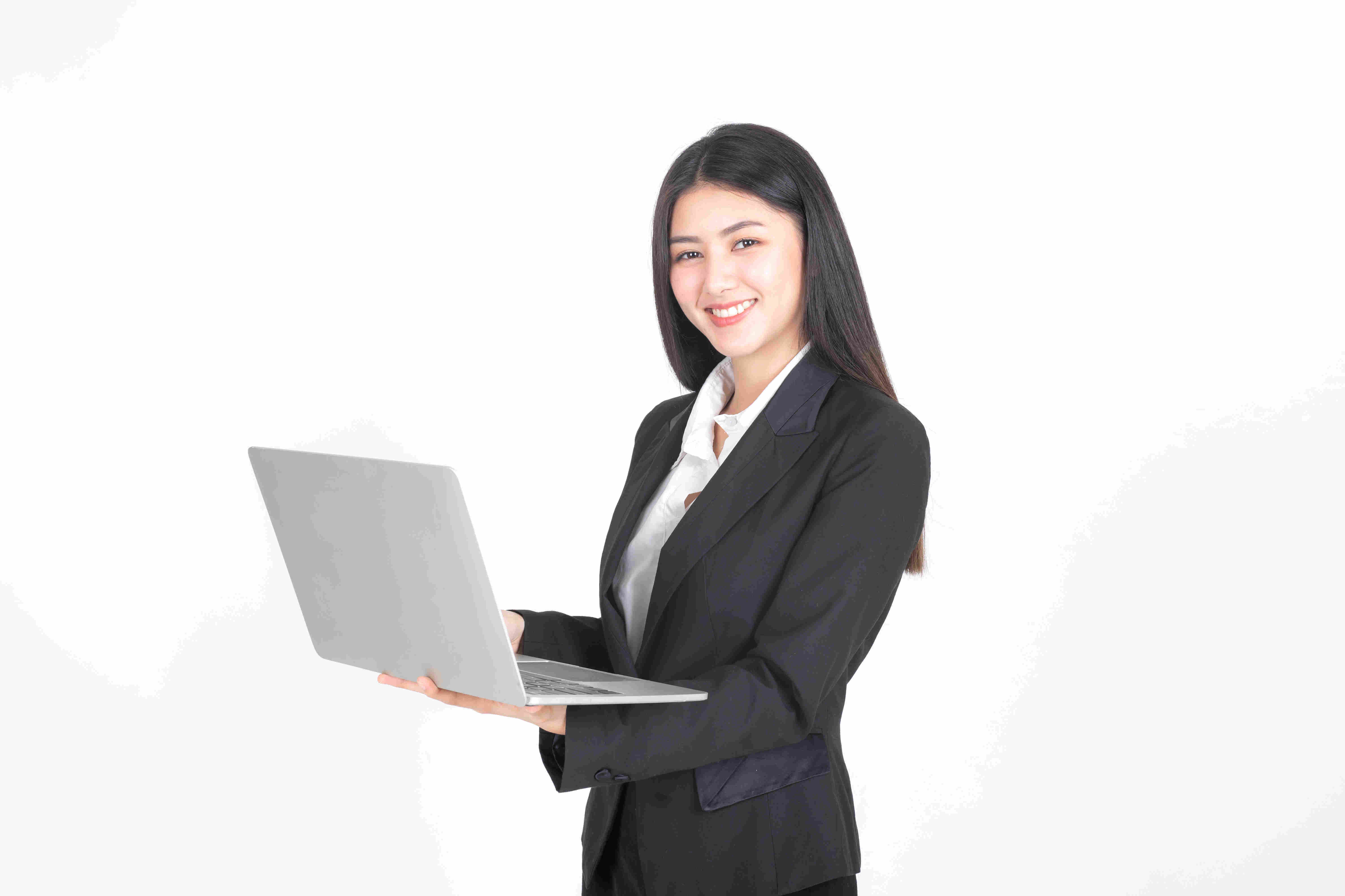 lifestyle business people using laptop computer on office desk , business concept.